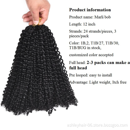 Names Of Different Wholesale Bob Marly Crochet Braid Synthetic Hair Hair Extensions